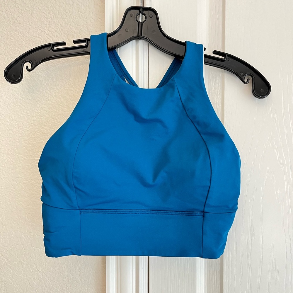 Lululemon Free To Be Serene Bra High Neck Pacific Teal / Teal Blue - Picture 2 of 5